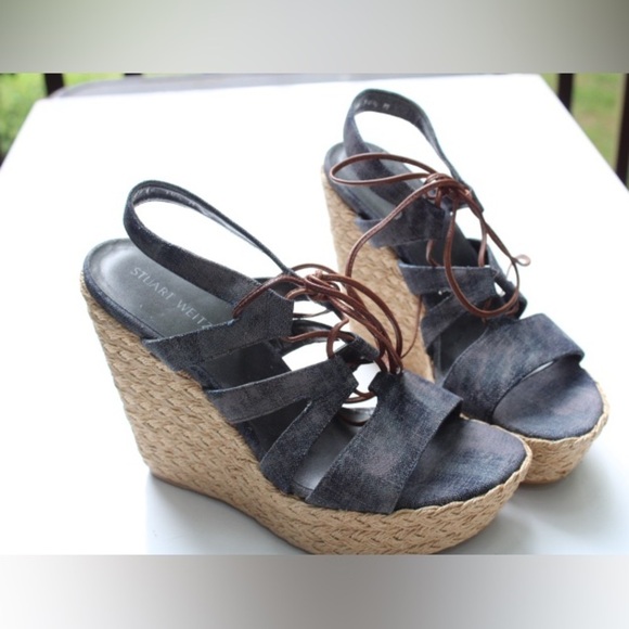Stuart Weitzman tie girl platform wedges - Picture 3 of 8